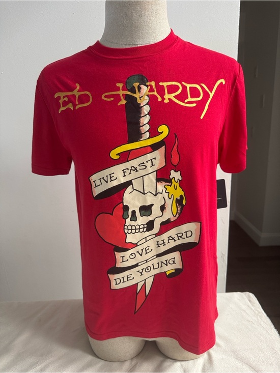 Ed Hardy Other - Ed Hardy Red Graphic Tee with Bold Logo